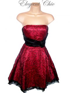 BERRY SEQUINED SWING PINUP ROCKABILLY 50S PROM PARTY WEDDING DRESS Sz