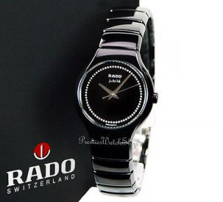 NEW Rado True Jubile R27655732 Black Ceramic Ladies Diamond Watch