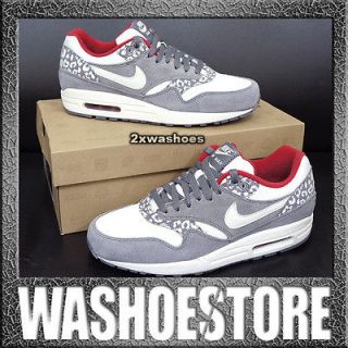 2012 Nike Wmns Air Max 1 Leopard White Red Charcoal Atomos 319986 099