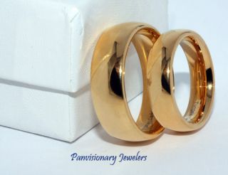 6MM Gold Plain Dome Tungsten Wedding Band Set Ring w/bonus TR136 size