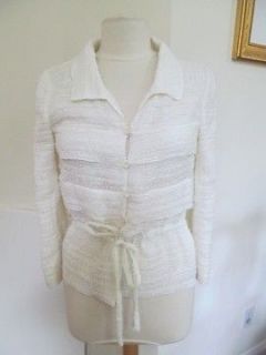 Chanel 06P Silk Ivory Long Sleeve Blouse/Top/Shirt Size 36
