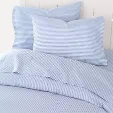 New NWT HillCrest Cotton TWIN Blue stripe SHEET SET Flat Fitted Pillow