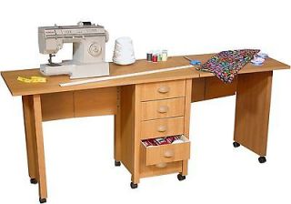Double Folding Mobile Desk / Caster Sewing Craft Table