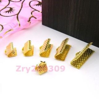 Gold Plated End Cord Crimps Beads Caps 6mm,8mm,10mm,13mm,16mm,20mm
