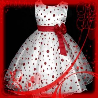R3222 Baby Girl Red Princess Party Prom Flower Girls Dress SIZE 2 3 4