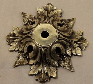 Antique Ornate Ceiling Canopy Bronze, Solid Brass Achantus Leaves