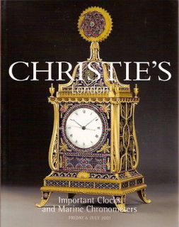 Christies London Important Clocks and Marine Chronometers 7/6/01 Sale