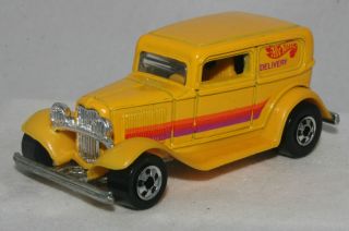 1980s Hot Wheels Blackwall 32 Ford Delivery Van, Yellow, Malaysia