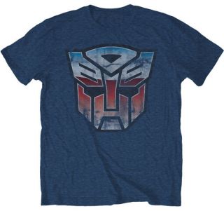 Transformers Vintage Autobot Logo Heather Blue T Shirt