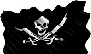 Pirate skull and swords flag rv motorhome trailer vinyl graphic decal