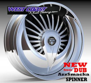 28 DUB AzzSmacka Spinner WHEEL RIMS Set NEW SKIRTZ Spinners Spin