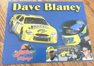2003 DAVE BLANEY JASPER ENGINES #77 RACING SIGNED NASCAR POSTCARD