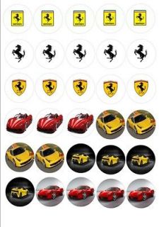 30 x FERRARI CARS MIXED IMAGES EDIBLE CUP CAKE TOPPERS 108