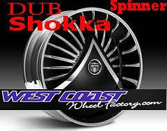24 DUB SHOKKA S601 Spinner WHEEL RIMS Set SKIRTZ Spinners NEW Floater