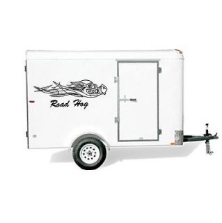 Road Hog Graphic Decal for Cycle Trailer, HUGE 17x46