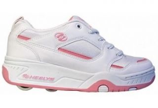 New Heelys Rebel Kids/Girls Lace Heely Wheel Shoe   White/Pink Size UK