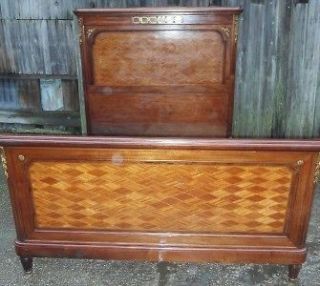 SUPERB FRENCH WALNUT & KINGWOOD DOUBLE BED