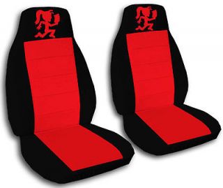 Newly listed nice car seat covers in black and red with red hatchet