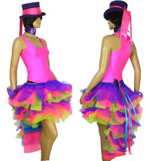 Carnival Mardi Gras Burlesque Neon Pink Purple Green TuTu Dress Up