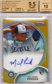 2011 Michaeal Pineda Bowman Sterling Gold Refractor RC Rookie Auto 50