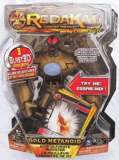2011 Redakai Big Gold Metanoid Action Figure 7 Exclusive x Drive Card