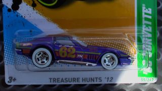 Hot Wheels Treasure Hunt 2012 69 Corvette Custom Wheels Rubber Tires