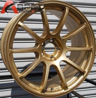 18x9 Rota G Force Wheels 5x114 3 Gold Rims 25mm Fits Evolution 2004