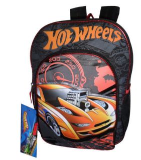Hot Wheels Backpack School Bag 16 Large Racing Cars New