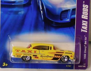 2007 Hot Wheels Taxi Rods Series 1955 Chevy Bel Air 1 64 Scale NIP 2 4