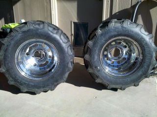 Slightly Used Firestone 31x15 5 15 Super Terra Tires WITH CHROME RIMS