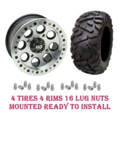 Polaris RAZR 4 26 STI Bead Lock Rims Trilobite ATV Tires Lug Nuts New