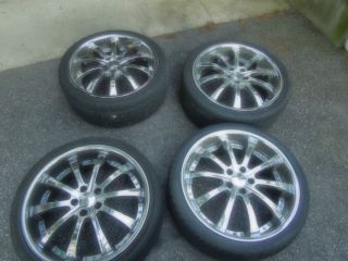 20 INCH ZENETTI FLOW 5 LUG RIMS AND TIRES, TOYO PROXES 4 TIRES NO