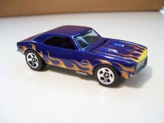 Vintage Hot Wheels 1967 Camaro Diecast Purple with Flames Mattel