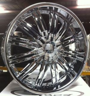 26 Wheels Rims Package Free Tires Red Sport RSW99 Chrome Deep Lip
