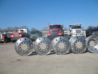 Eight Aluminum Rims 24 5 x 8 25 Stud Pilot 10 Hole Lug Wheels
