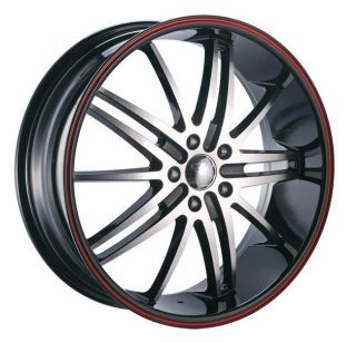 20 Wheels Rims Package Free Tires Velocity V910 Black Machined Lip