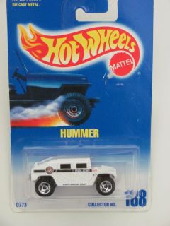 Hot Wheels 1991 Blue Card Hummer 188 White