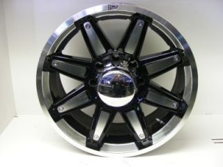 New Set of 4 20 Amp Black Chrome 8 Lug Wheels Ford
