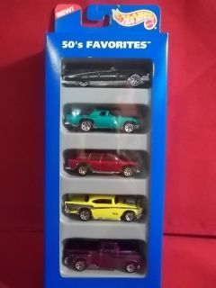 HOT WHEELS 50S FAVORITE GIFT PACK, 57 CHEVY, NOMAD, 57 T BIRD, CADDY