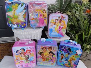 Princess Suitcases Carry on Luggage Sleepover Bag w Wheels