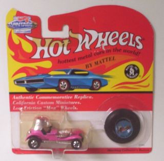 Red Baron Pink Hot Wheels Car Vintage Collection w Button on Card LE