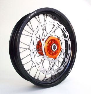 Orange on Black 17 Supermoto Wheels KTM SX MXC EXC All Motard with