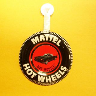 Hotwheels Redline 66 Batmobile on Original Tin Button Near Mint