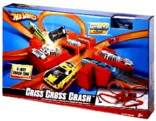 New Hot Wheels Criss Cross Crash Motorized Track Set