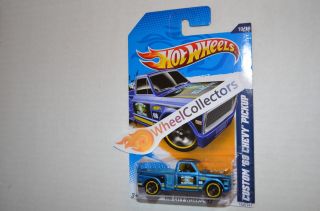 Custom 69 Chevy Pickup New BLUE * 2012 Hot Wheels * N Case * City 10