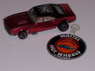 Original Hot Wheels Redline Custom Camaro Red from 1967 Near Mint