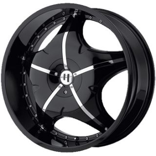 24x9 Black Wheel Helo HE846 5x4 75 5x5 Caprice Rims