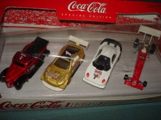 Coke Coca Cola Race Team Cars 4 Hot Wheels New Gift Collector Set 99