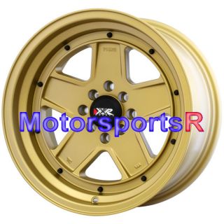 15 15x8 XXR 532 Flat Gold Wheels Rims Deep Dish Stance 89 90 94 Nissan
