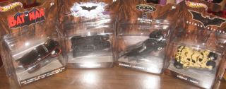 DC Comics Collector Batman Hot Wheels Cars Complete Set 4 NRFP